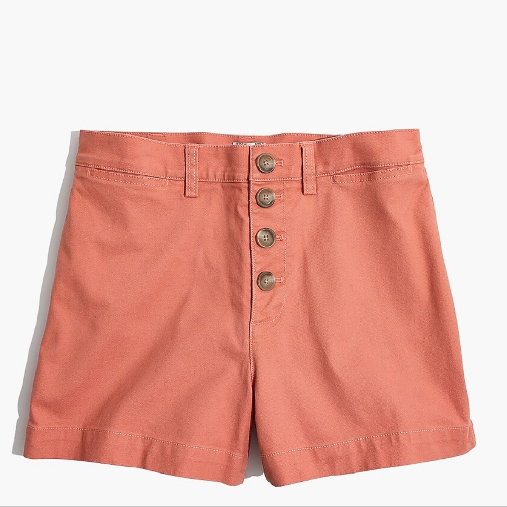 Madewell High Waisted Emmett Button-Front Shorts